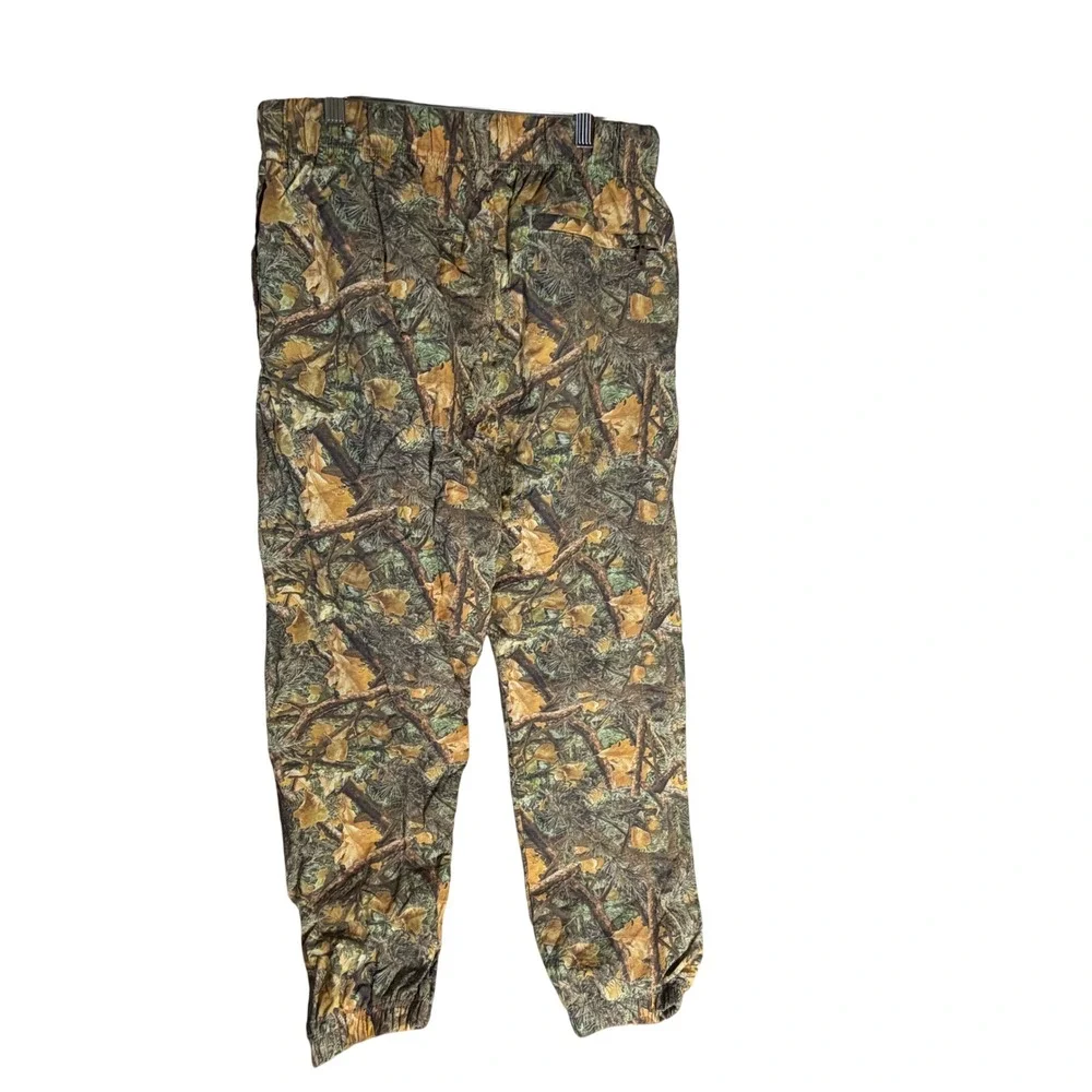 STUDIO Powered by Supervsn Mens Camo Nylon Track Pants Joggers Neon Green Logo M